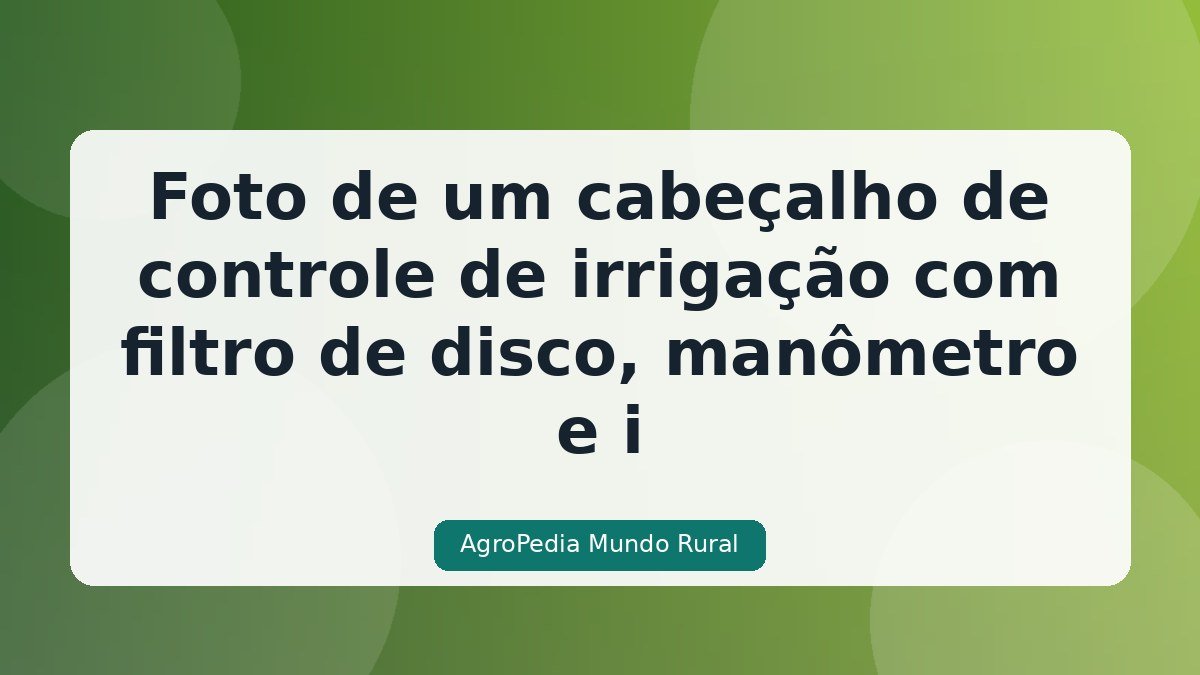 Foto de um cabeçalho de controle de irrigação com filtro de disco, manômetro e injetor Venturi conec